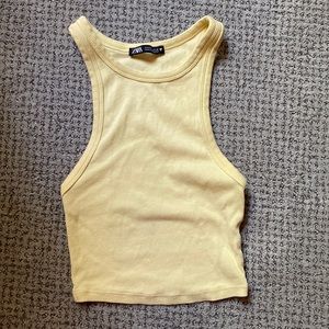 Size Small Yellow Zara Halter Crop Top